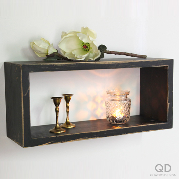 Caisson mural en bois fini brun