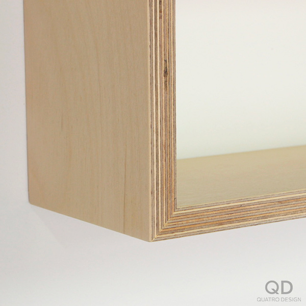 Caisson mural en bois fini naturel