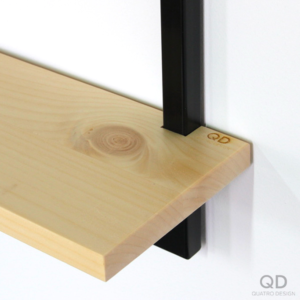 Cadre en acier avec tablette - Noir et naturel – Image 3