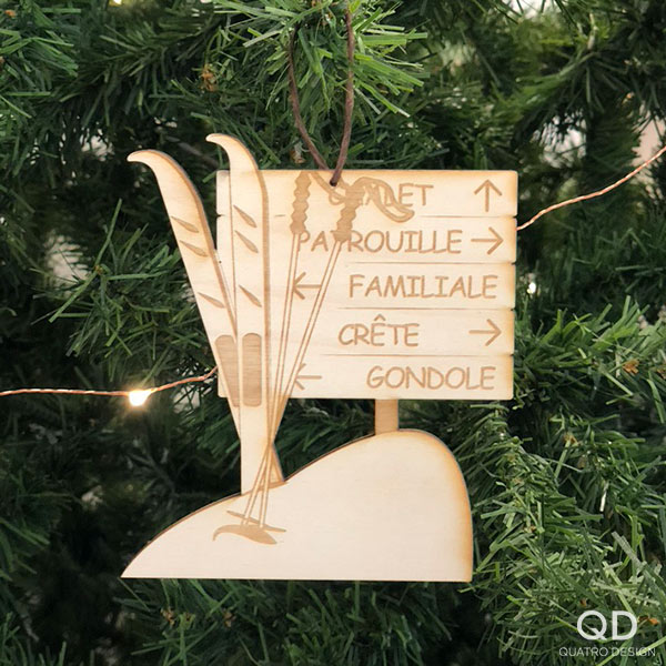 Ornements de bois « Sortie en ski » – Image 5