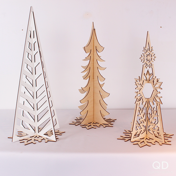 Trio de sapins scandinaves grand format - Pâle