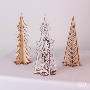 Trio de sapins scandinaves - Pâle