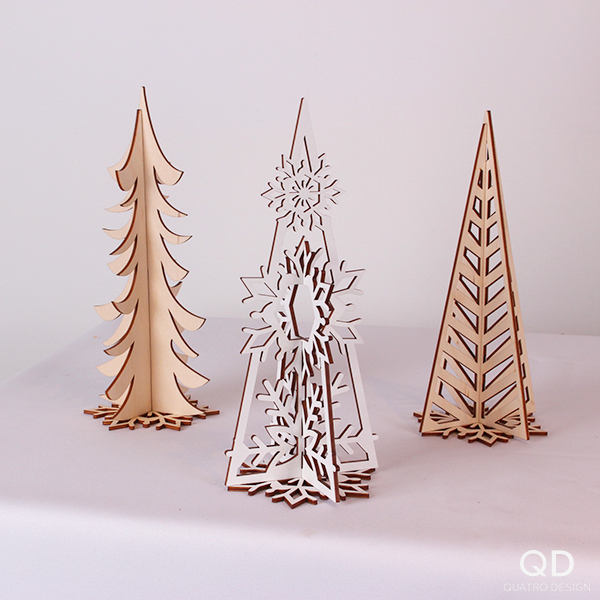 Trio de sapins scandinaves - Pâle