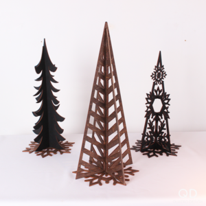 Trio de sapins scandinaves grand format - Foncé